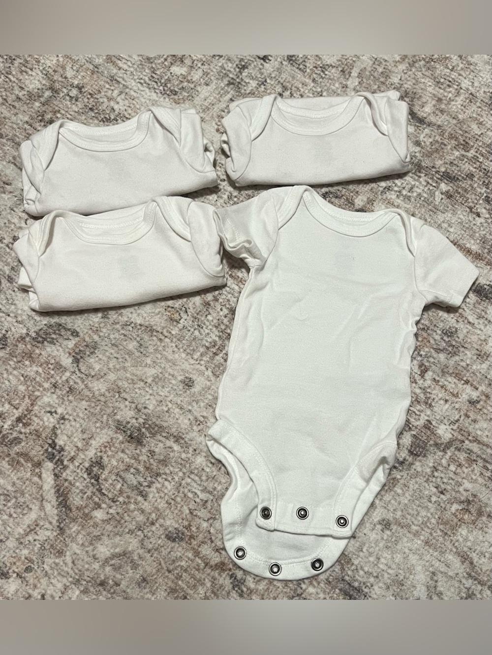Gerber White Baby One-Piece Bodysuits - Set of 4